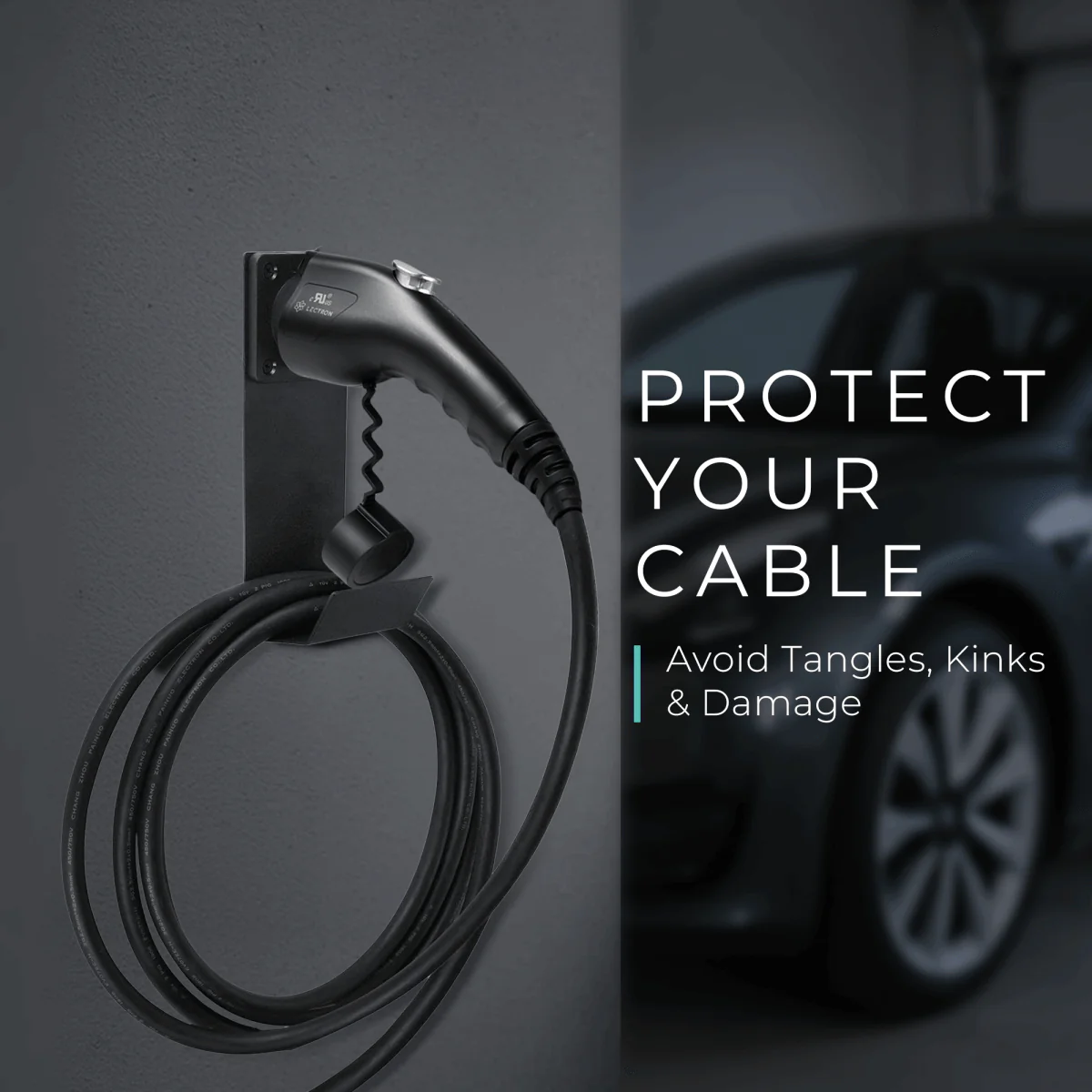 Lectron EV Charger Handle Dock and J-Hook for J1772 | Cord Organizer - Image 5