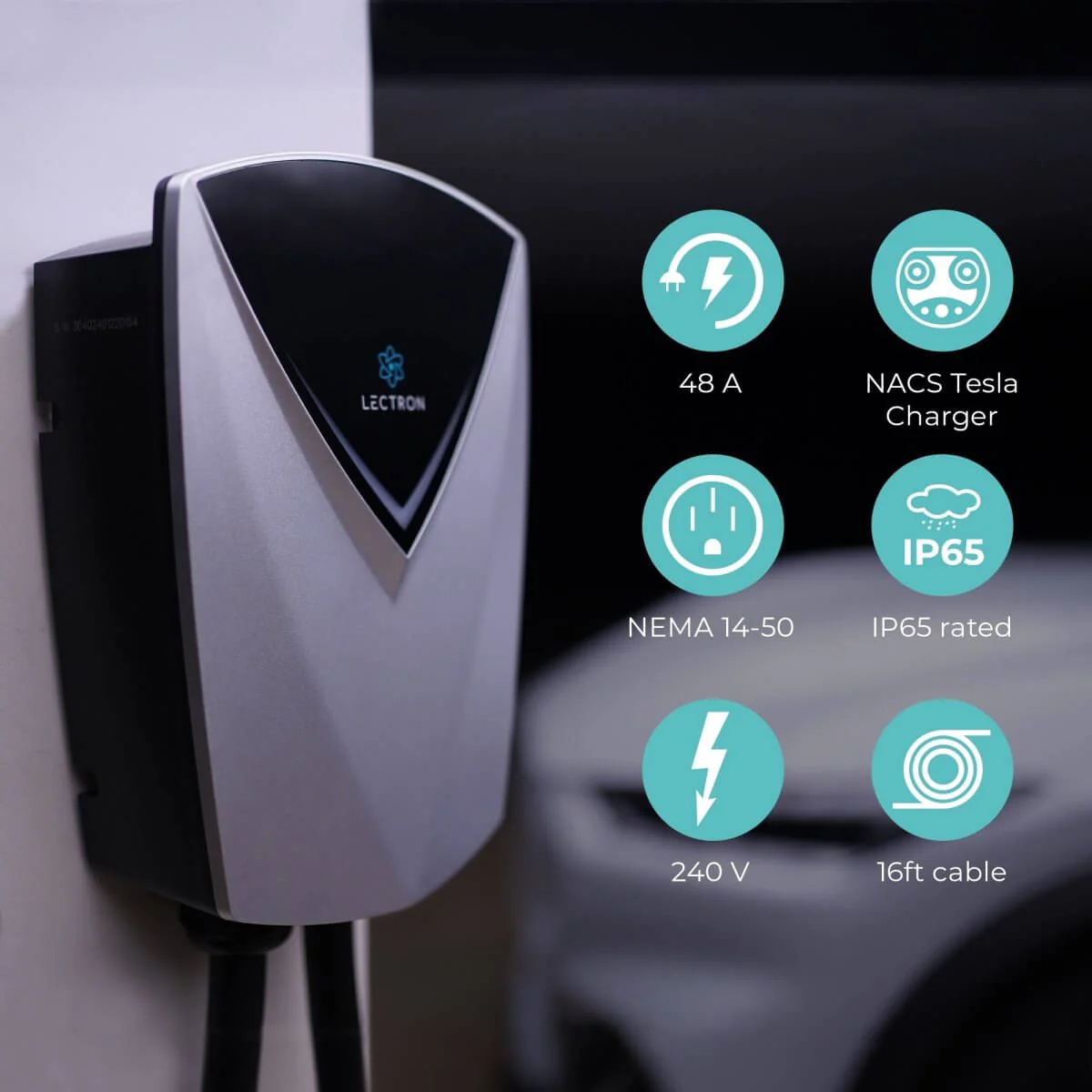 Lectron J1772 to Tesla EV Adapter (80A / 240V) + Level 2 NACS Tesla V-BOX Pro (48A / 240V / NEMA 14-50) WiFi App Version Bundle - Image 9