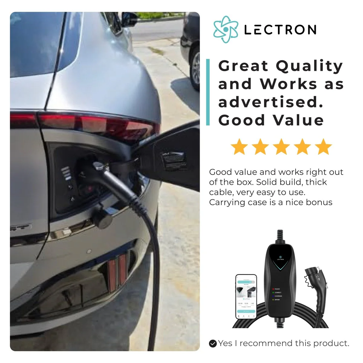 Lectron Portable Level 1 J1772 EV Charger | 120V | 15 Amp | NEMA 5-15 - Image 12