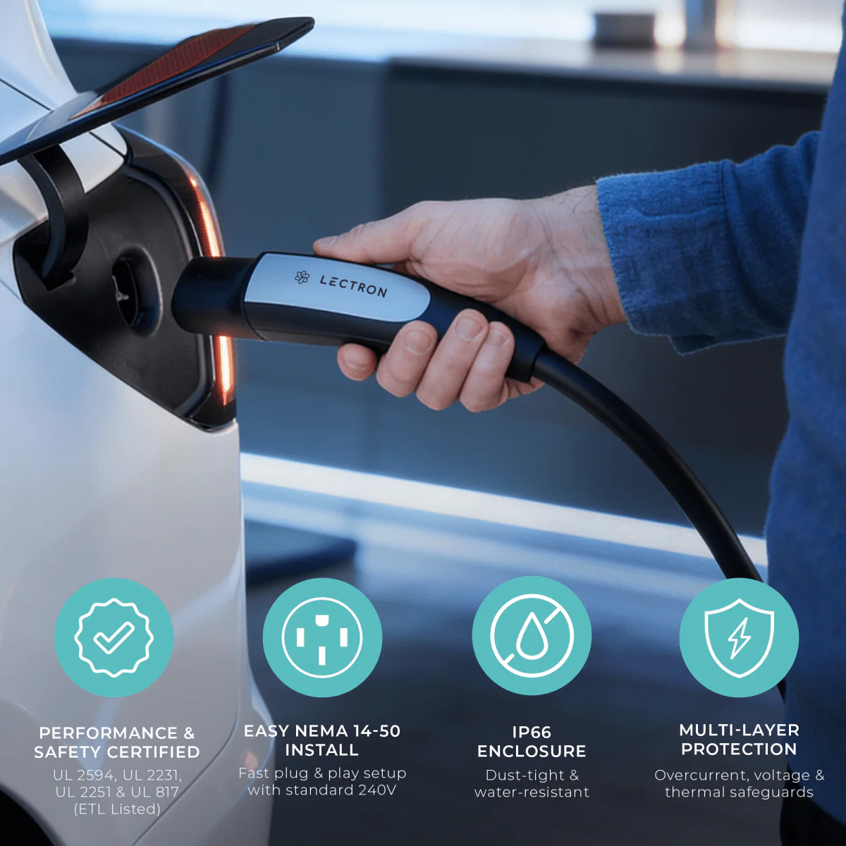 Lectron NACS Tesla NEXUS Level 2 Charging Station (NEMA 14-50 Version) | 240V | 40A + CCS to Tesla Adapter 1,000V | 500A - Image 9