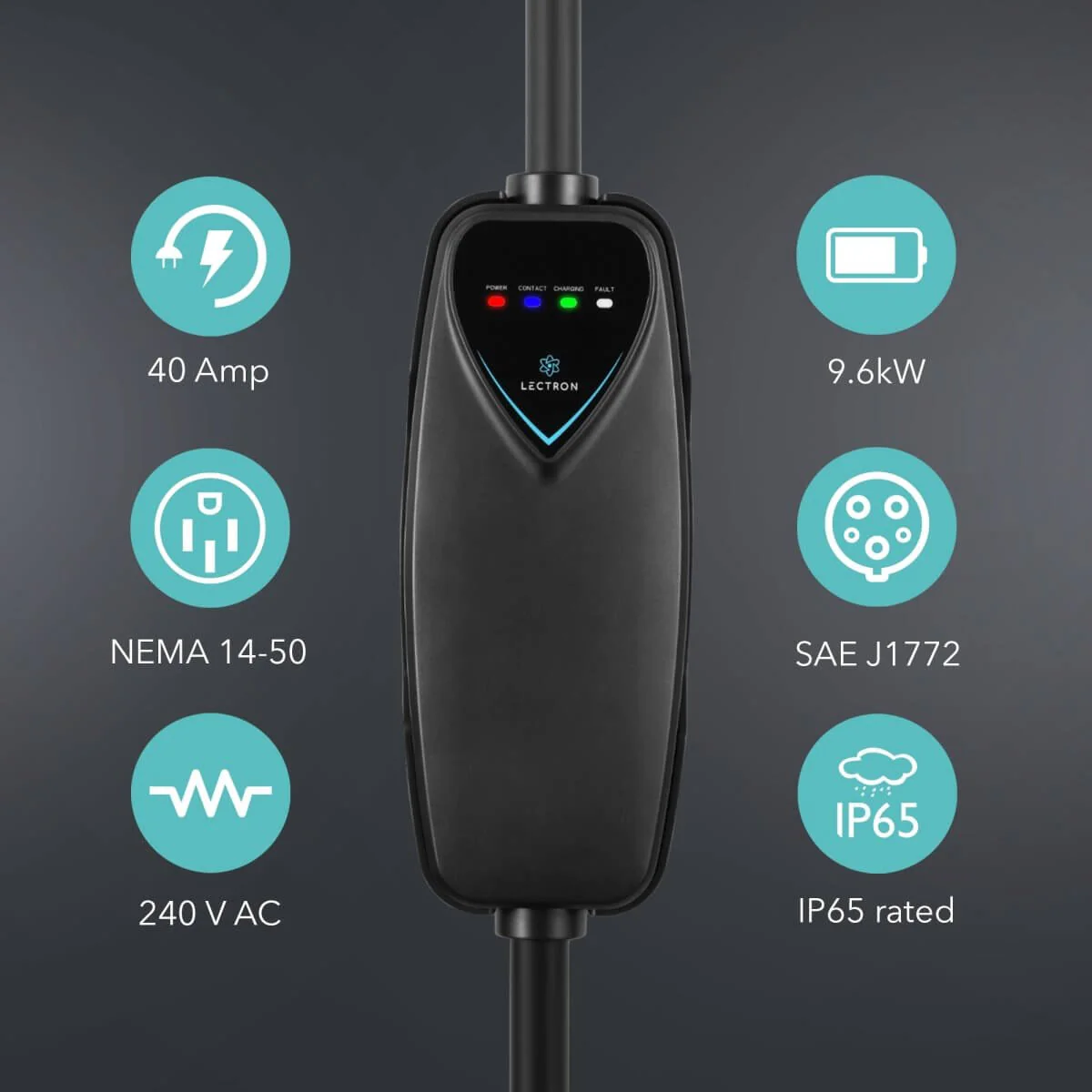 Lectron Portable Level 2 J1772 EV Charger | 240V | 40 Amp | NEMA 14-50 - Image 4