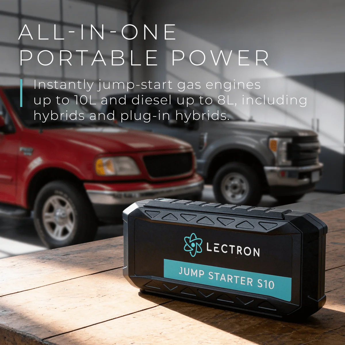 Lectron Portable Jump Starter S10 for 12V Vehicles | 20000mAh Power Bank | 60W USB-C PD | Up to 10L Gas & 8L Diesel - Image 3