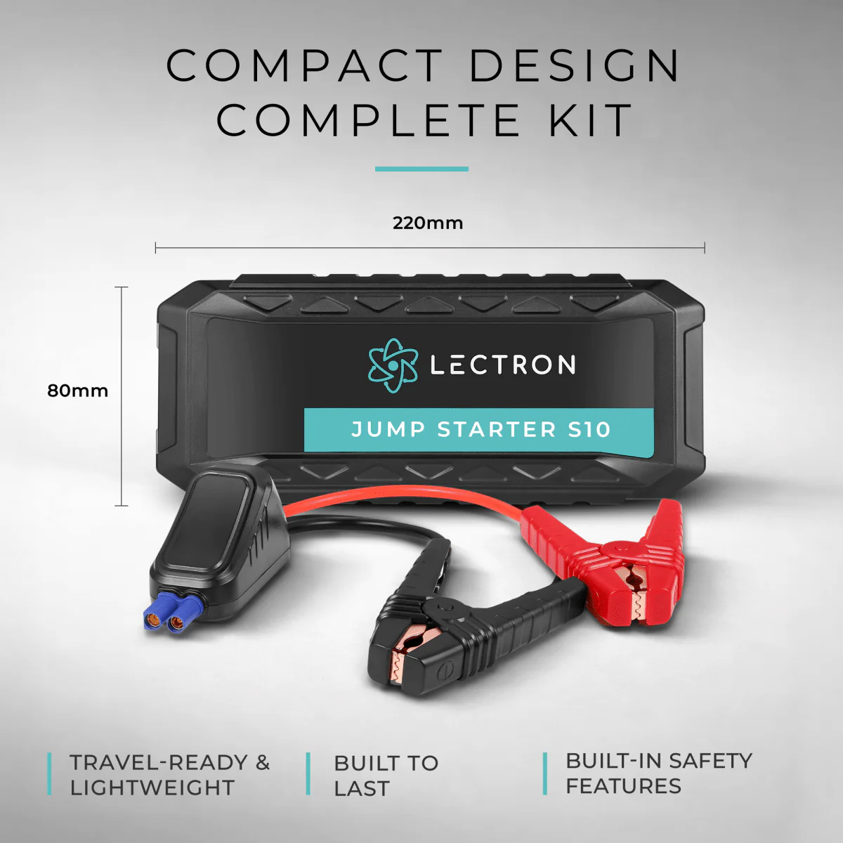Lectron Portable Jump Starter S10 for 12V Vehicles | 20000mAh Power Bank | 60W USB-C PD | Up to 10L Gas & 8L Diesel - Image 6