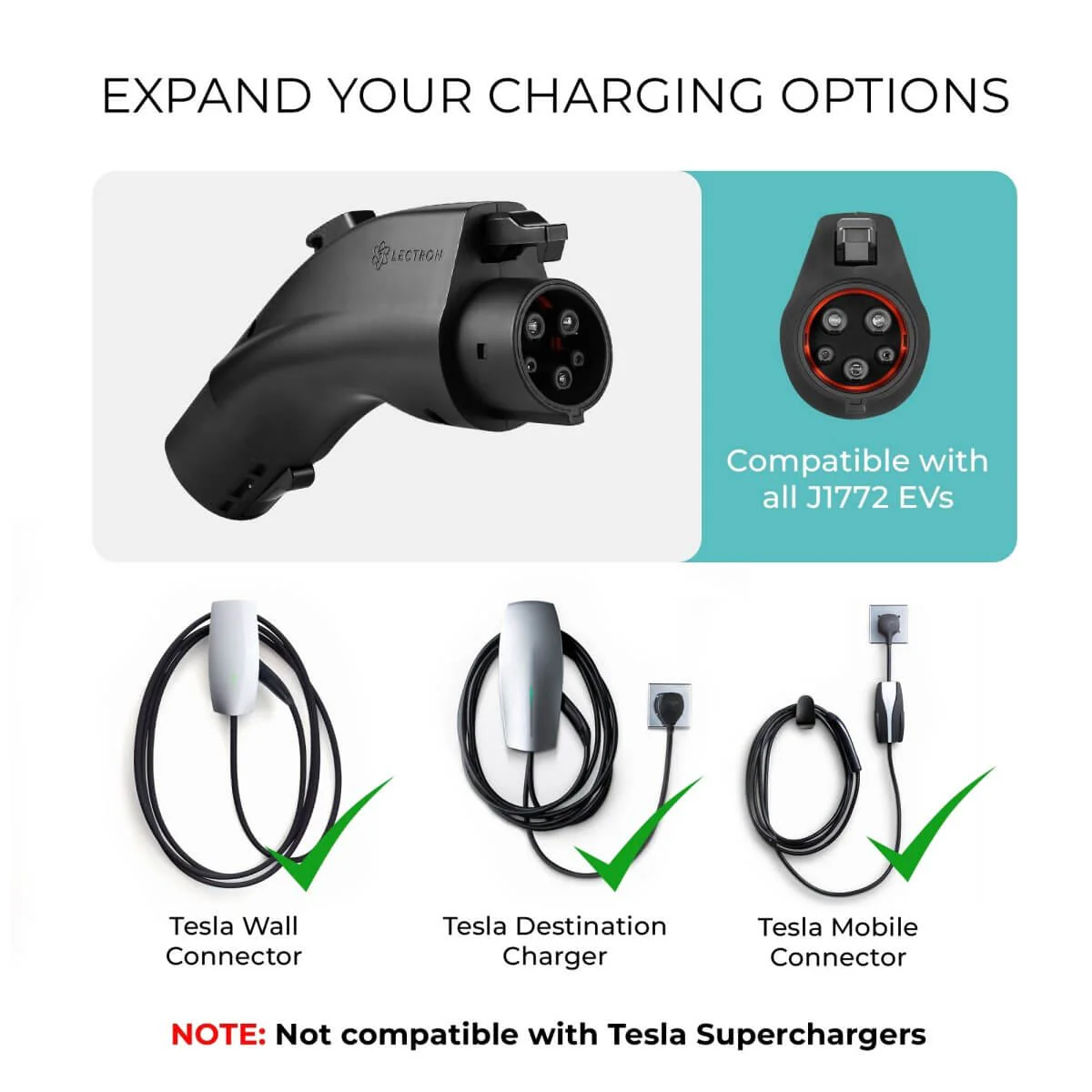 Lectron Portable Level 1 J1772 EV Charger + 48 Amp Tesla to J1772 EV Adapter Bundle | 120V | 15 Amp | NEMA 5-15 - Image 10