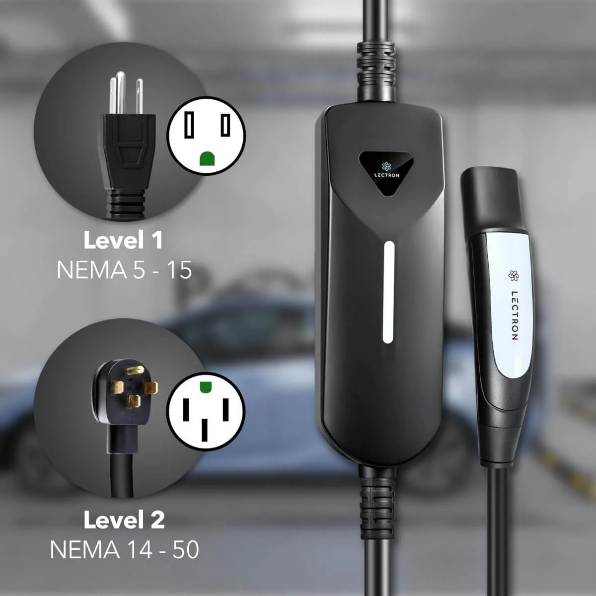 Lectron Portable Level 1 & 2 Tesla NACS EV Charger | 120V & 240V | 12 & 40 Amp | NEMA 5-15 & 14-50 - Image 7