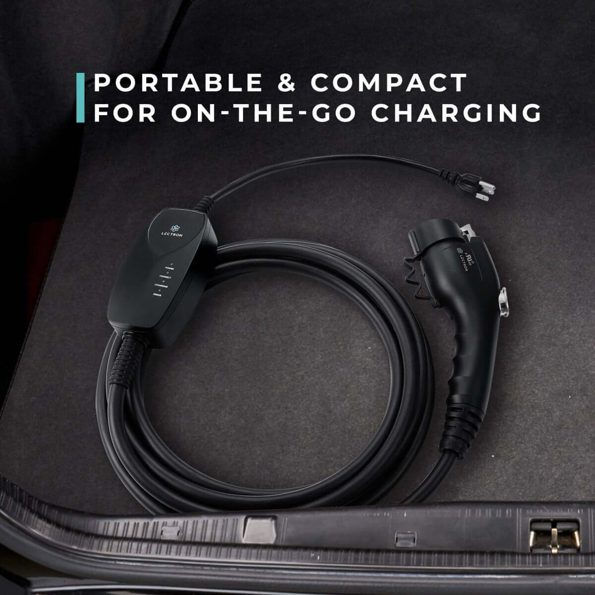Lectron  Tesla (NACS) to J1772 EV Adapter (48A) + Portable Level 1 J1772 EV Charger (WiFi) | 120V | 12 A | NEMA 5-15 | 16 ft Cord - Image 3