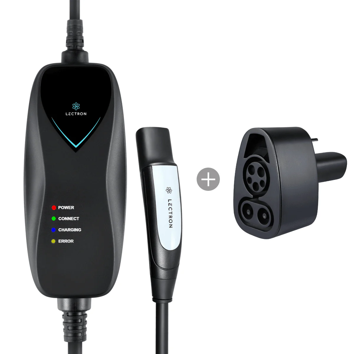 Lectron Portable Level 1 Tesla EV Charger + 500 Amp CCS to Tesla EV Charger Adapter Bundle | 120V | 15 Amp | NEMA 5-15