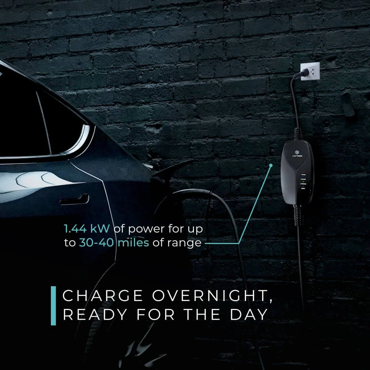 Lectron Portable Level 1 Tesla EV Charger (WiFi) with App Control | 120V | 12 Amp | NEMA 5-15 | 16 ft Cord - Image 3