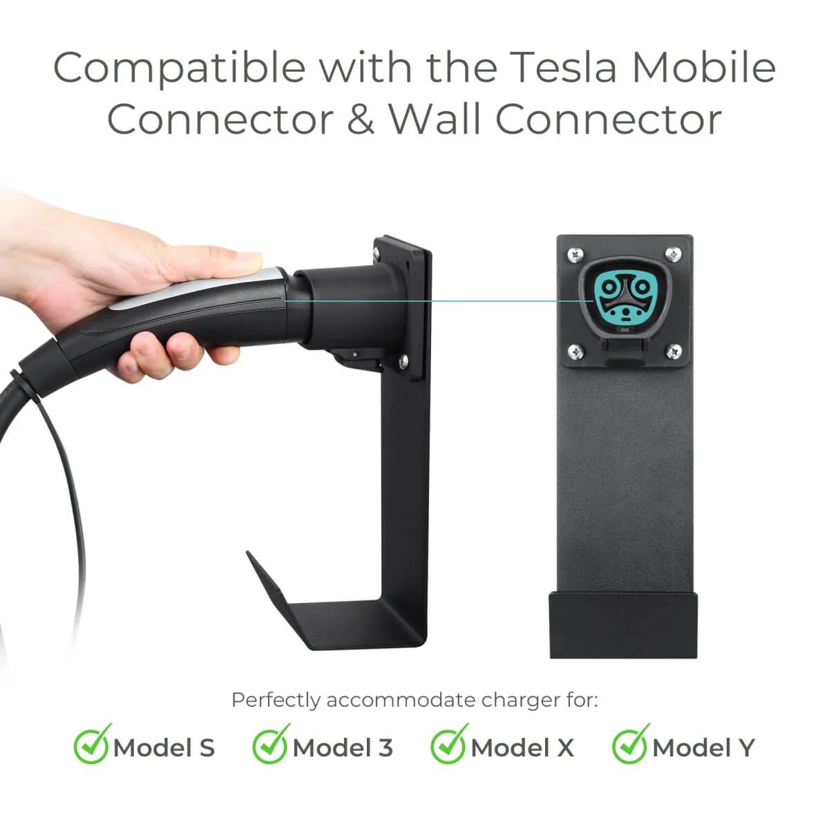 Lectron Tesla NACS EV Charger Nozzle Holster Dock & J-Hook | Cable Management - Image 5
