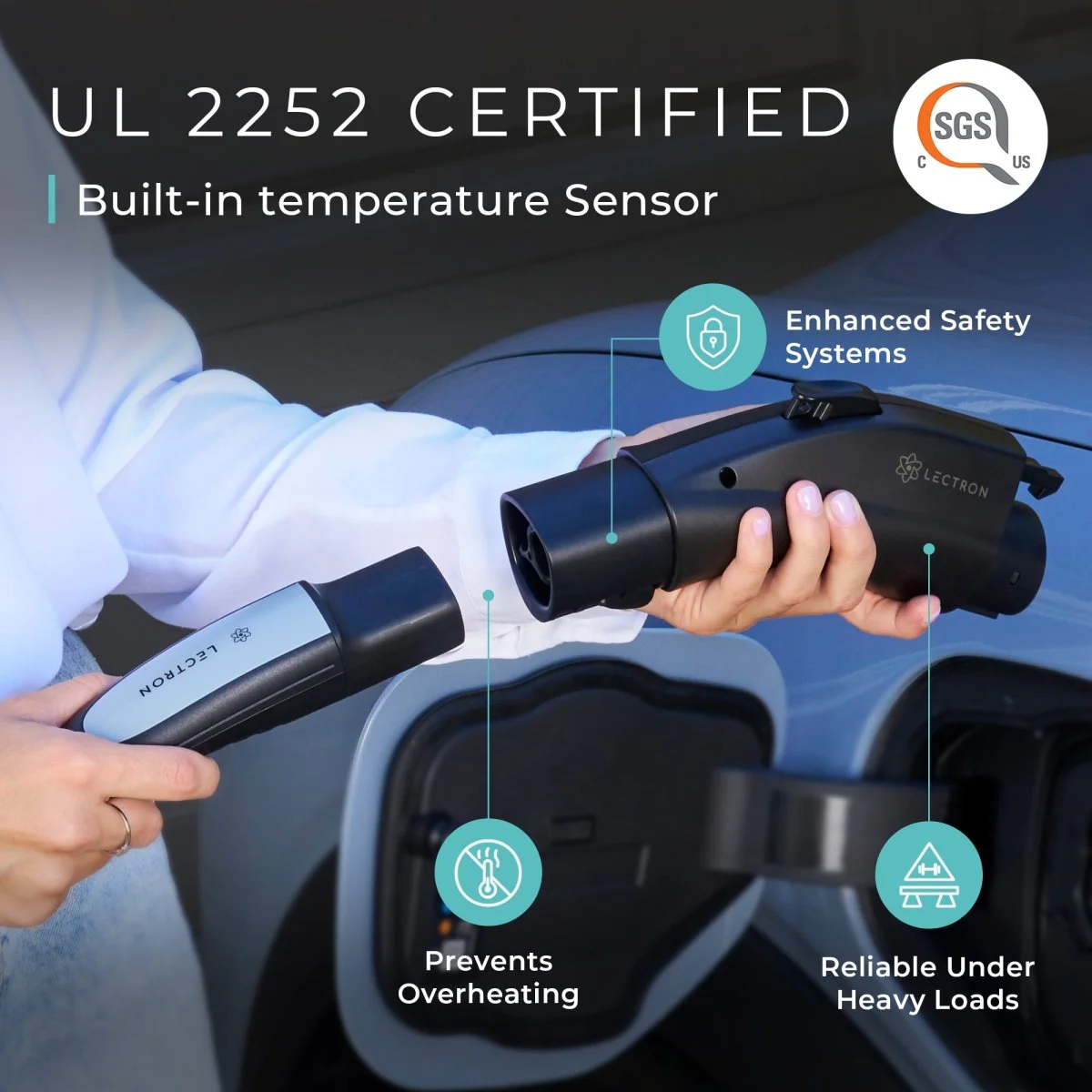 Lectron Tesla to J1772 EV Adapter (80A) + Level 2 J1772 Charger (WiFi Version) | 240V | 40 Amp | NEMA 14-50 Bundle - Image 4